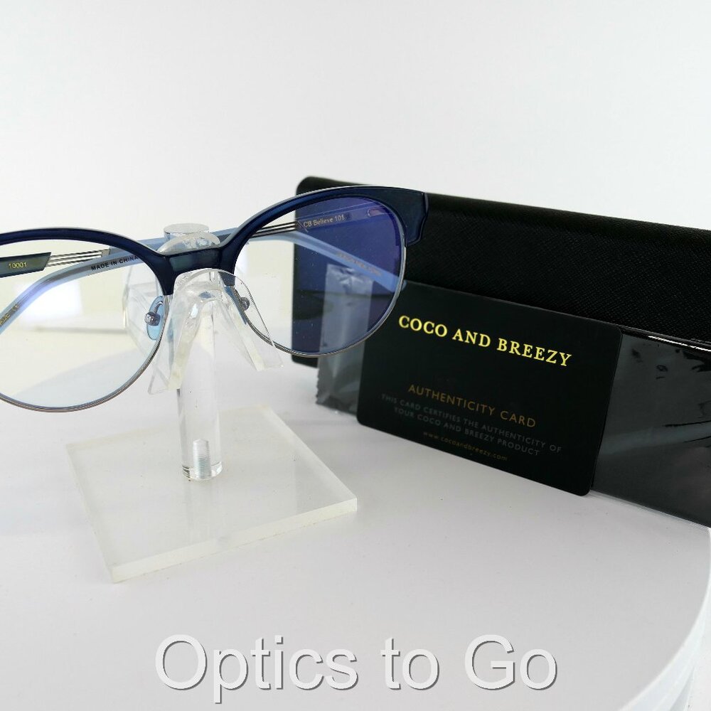 COCO AND BREEZY BELIEVE  c:101 NAVY / PEWTER  52-18-145 EYEGLASSES EYEWEAR